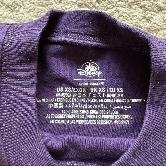 Disney Spirit Jersey wish movie purple yellow gold  crewneck XS - Picture 3 of 11